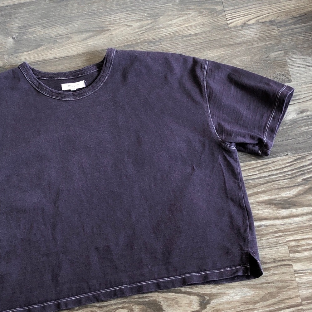 Madewell Oversized Tee Dark Purple Wash Short Sleeve Cotton AI228 - Picture 4 of 10